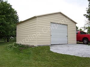 Boxed Eave Roof Style Garage with One Garage Door